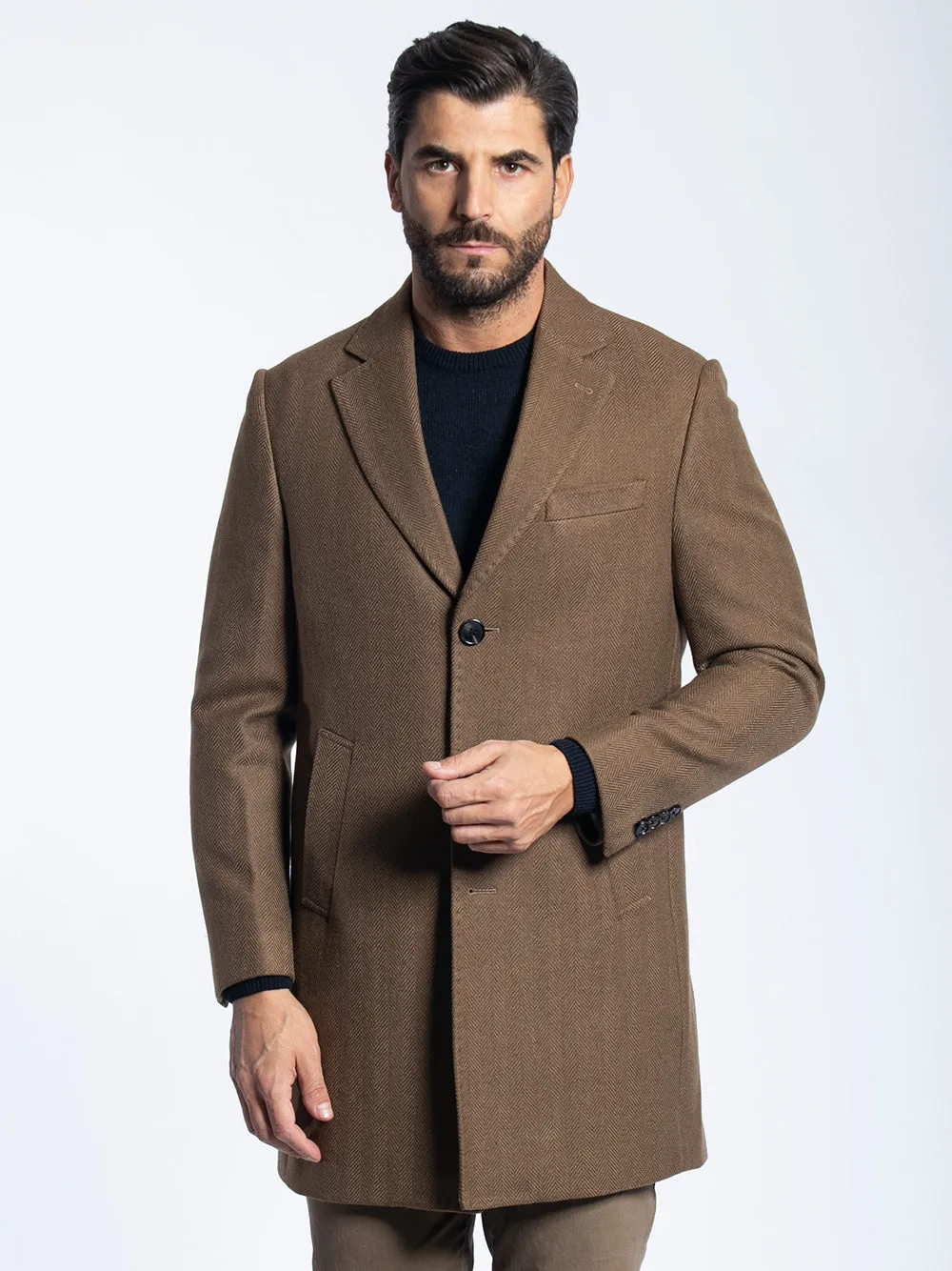 Cappotto con trama spigato