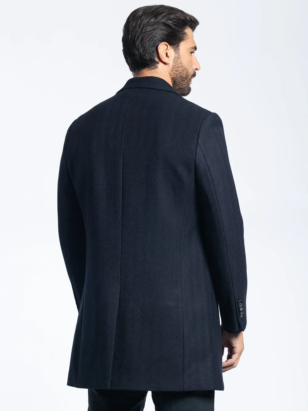 Cappotto con trama spigato