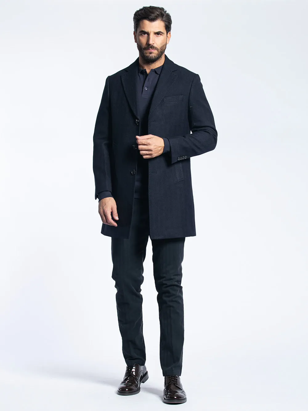 Cappotto con trama spigato