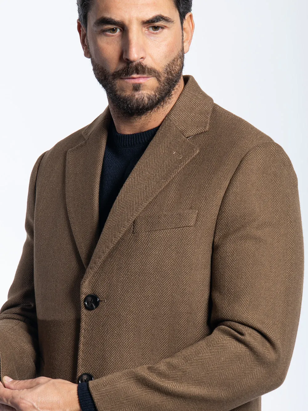 Cappotto con trama spigato