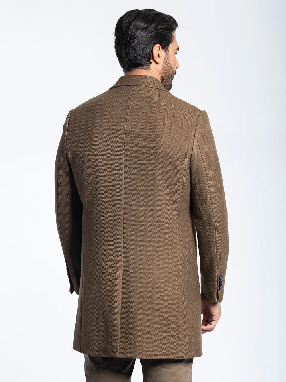 Cappotto con trama spigato