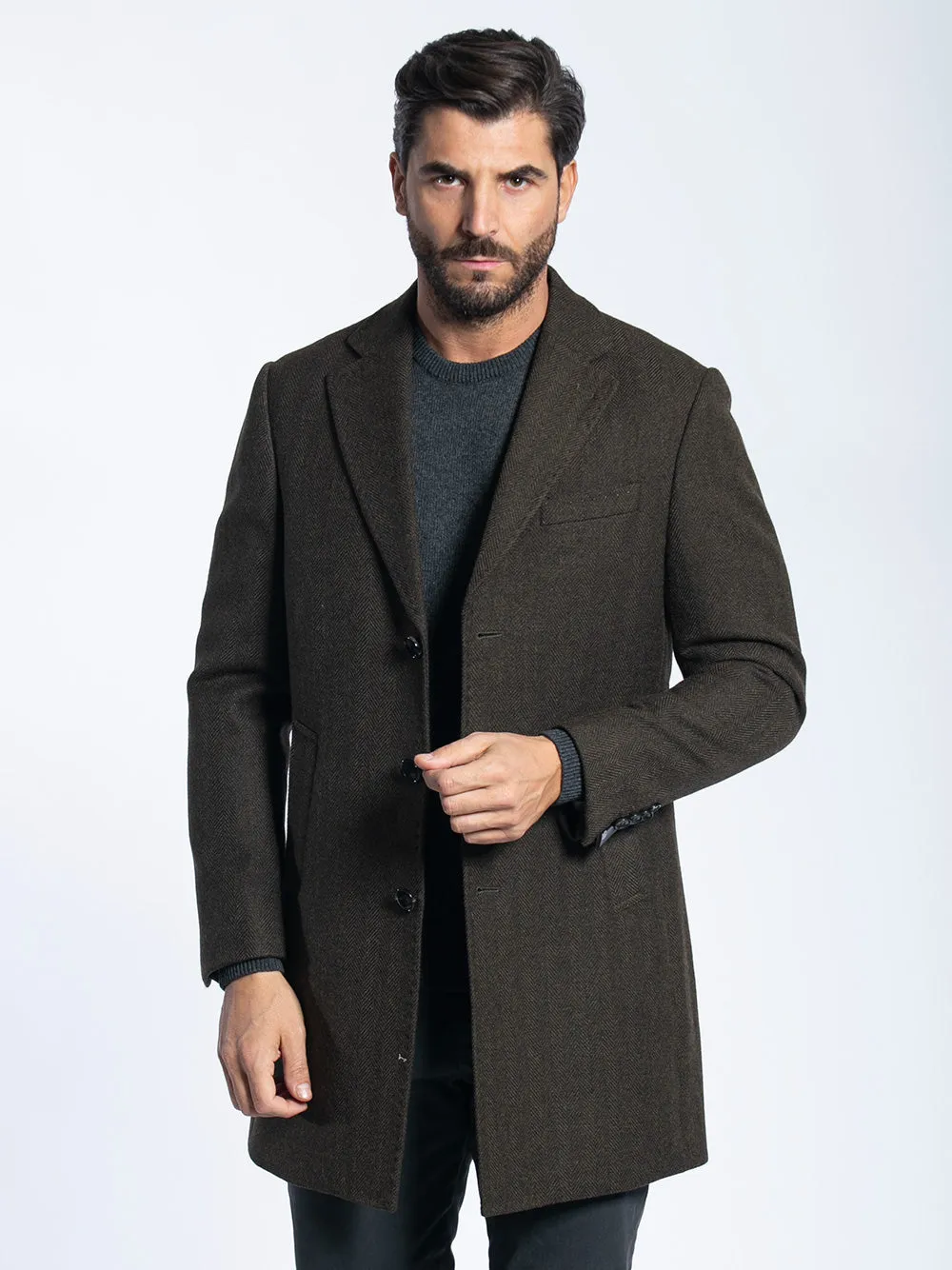 Cappotto con trama spigato