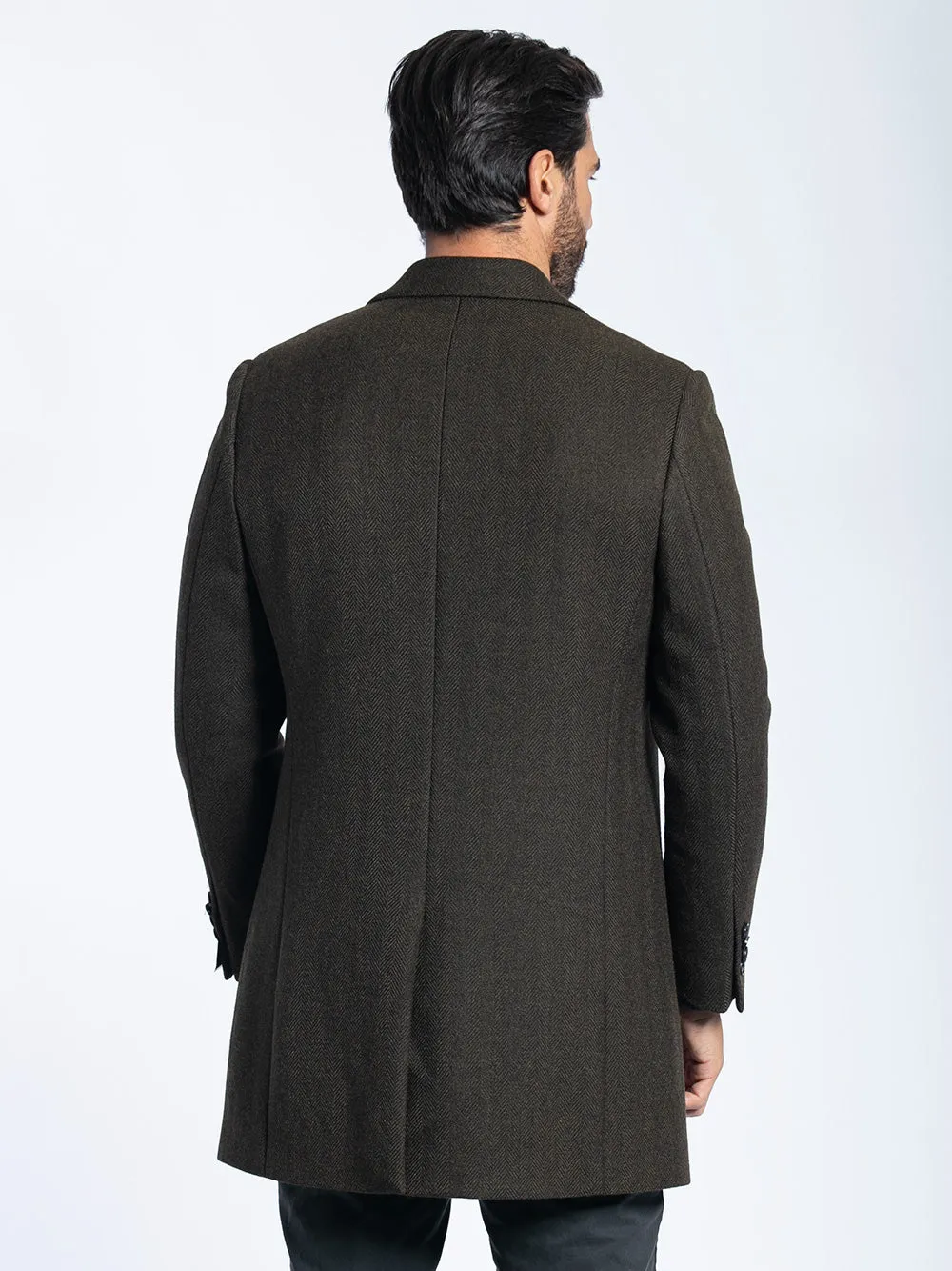 Cappotto con trama spigato