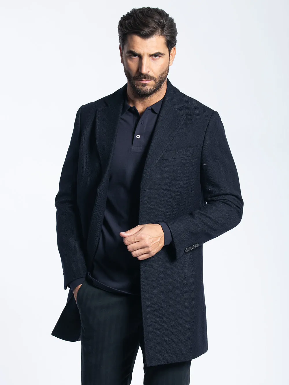 Cappotto con trama spigato