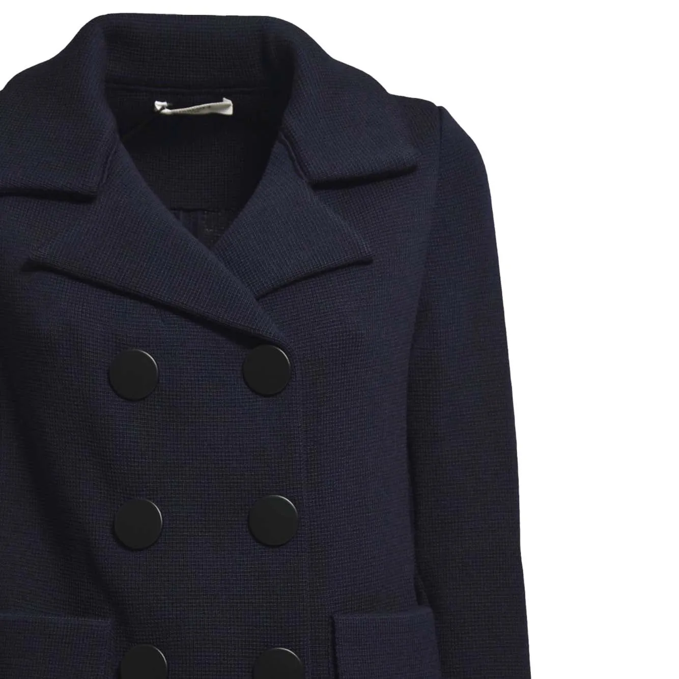 Cappotto corto in maglia di lana blu Charlott