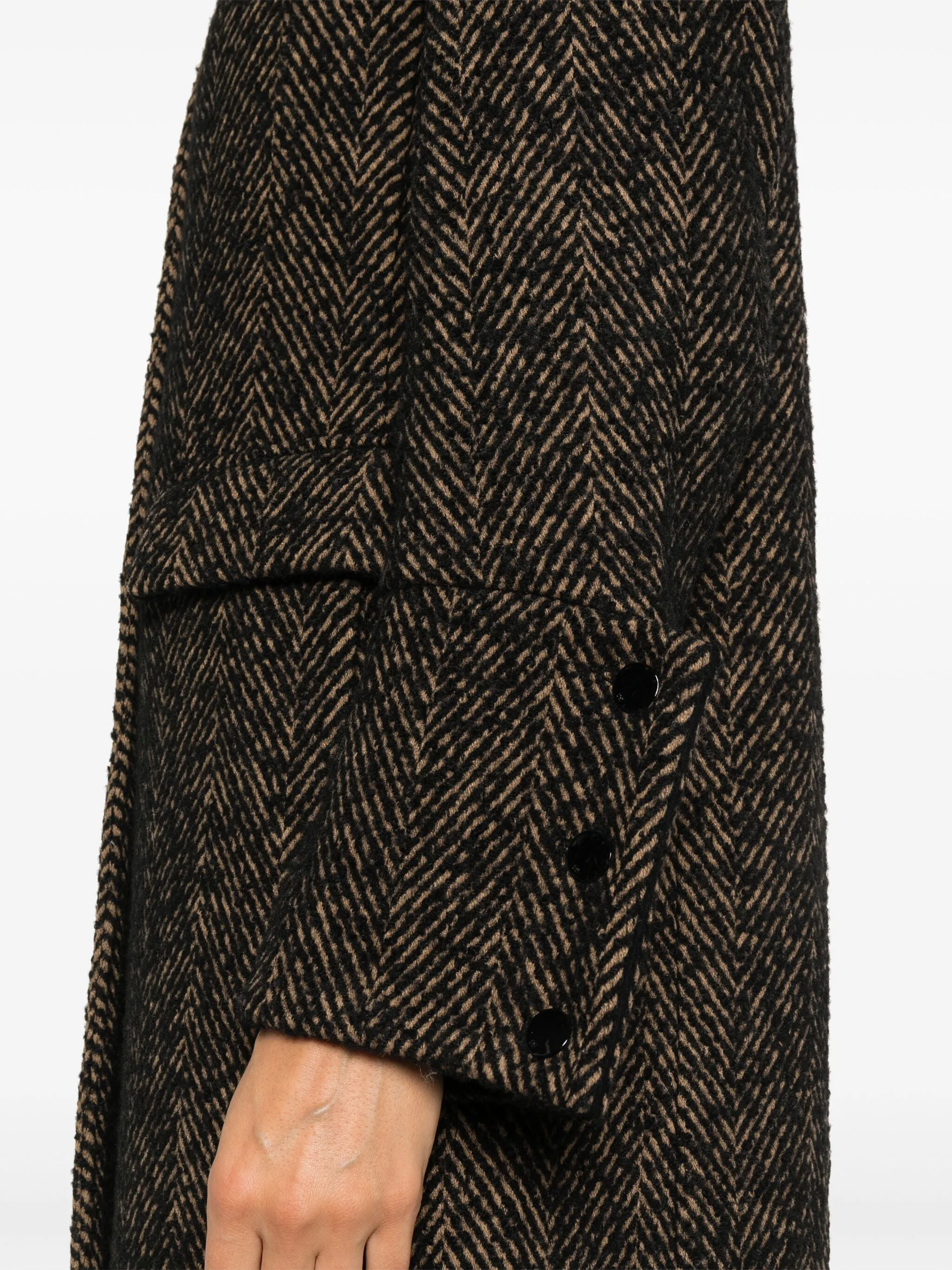 Cappotto di lana a spina di pesce