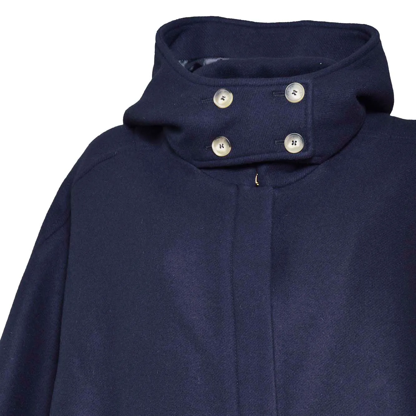 Cappotto di lana blu con cappuccio Chloè Junior