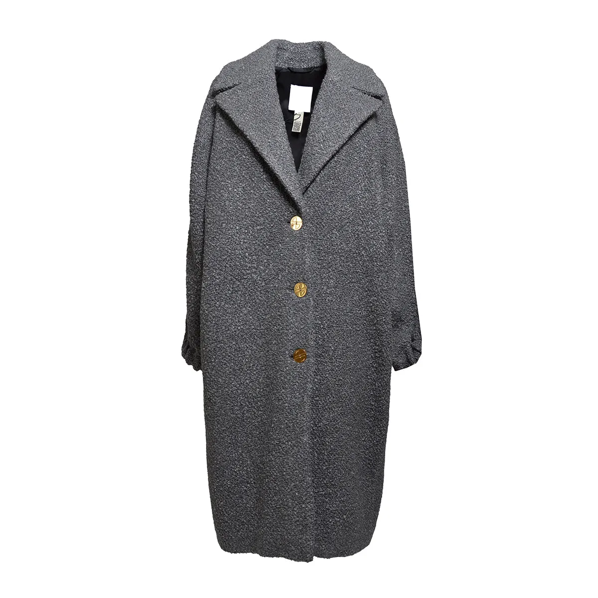 Cappotto Elliptic monopetto in lana bouclè antracite Patou