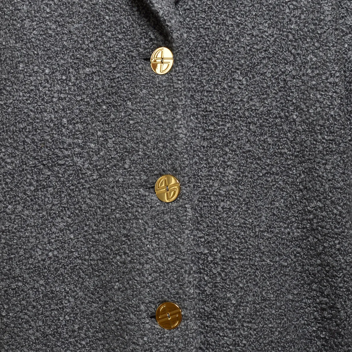 Cappotto Elliptic monopetto in lana bouclè antracite Patou