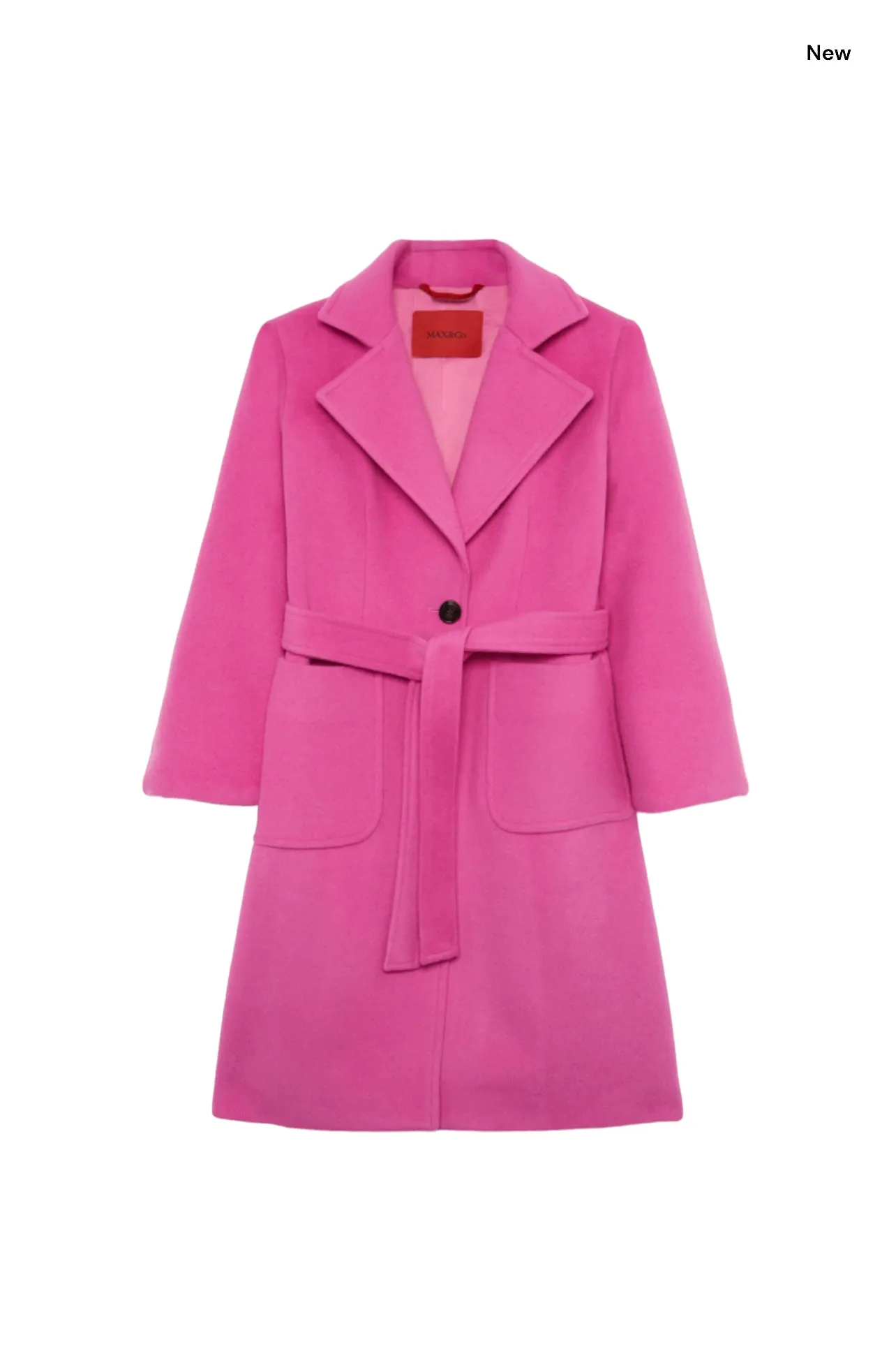 Cappotto fuxia con cintura per bambina