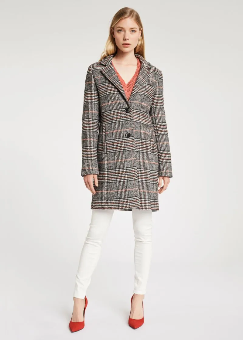 Cappotto in lana check