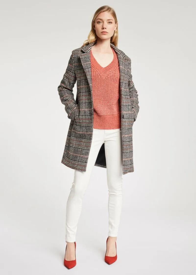 Cappotto in lana check