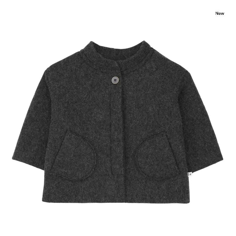 Cappotto in lana cotta antracite per neonati