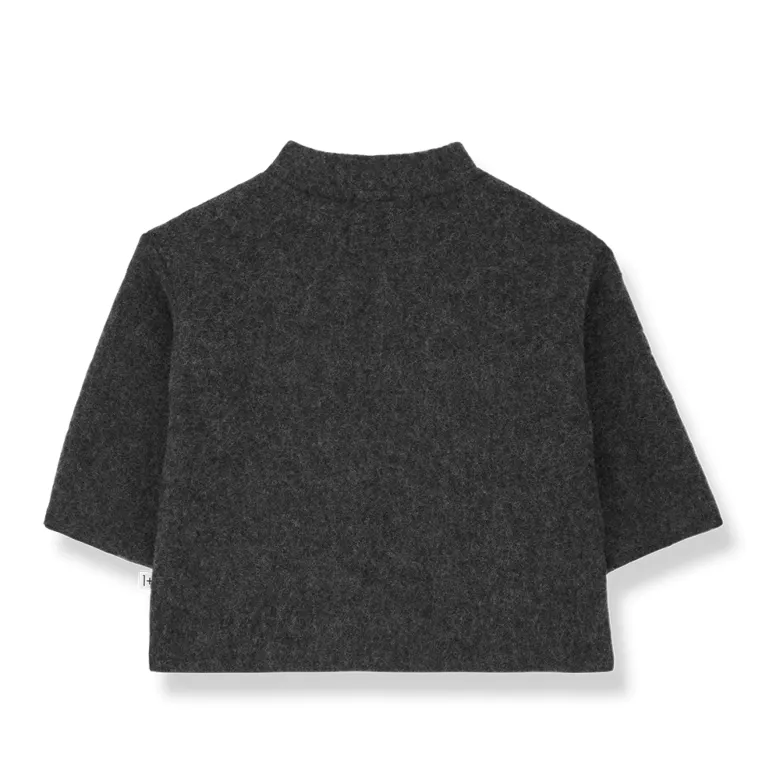 Cappotto in lana cotta antracite per neonati