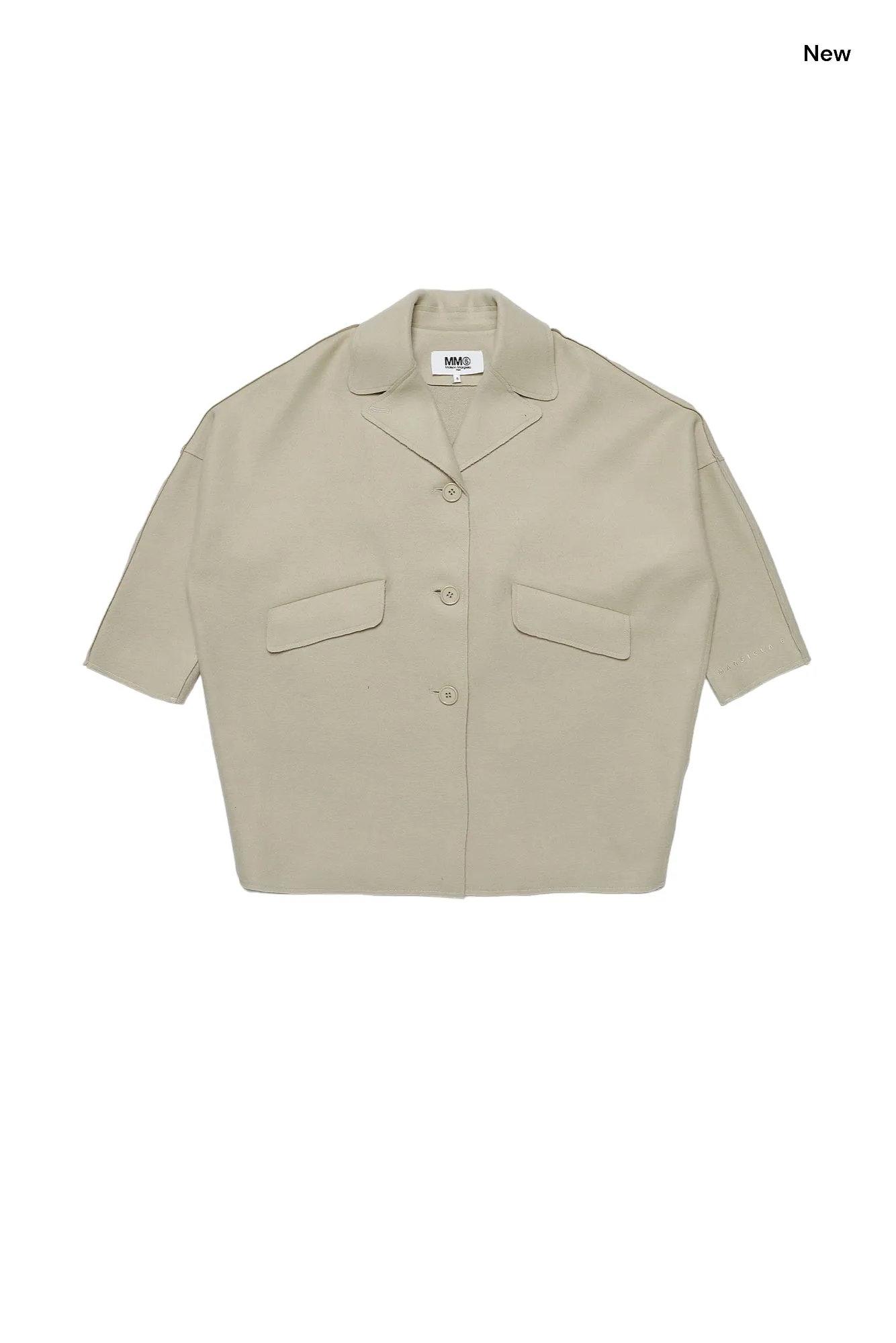 Cappotto in panno cammello con ricamo logo per bambini