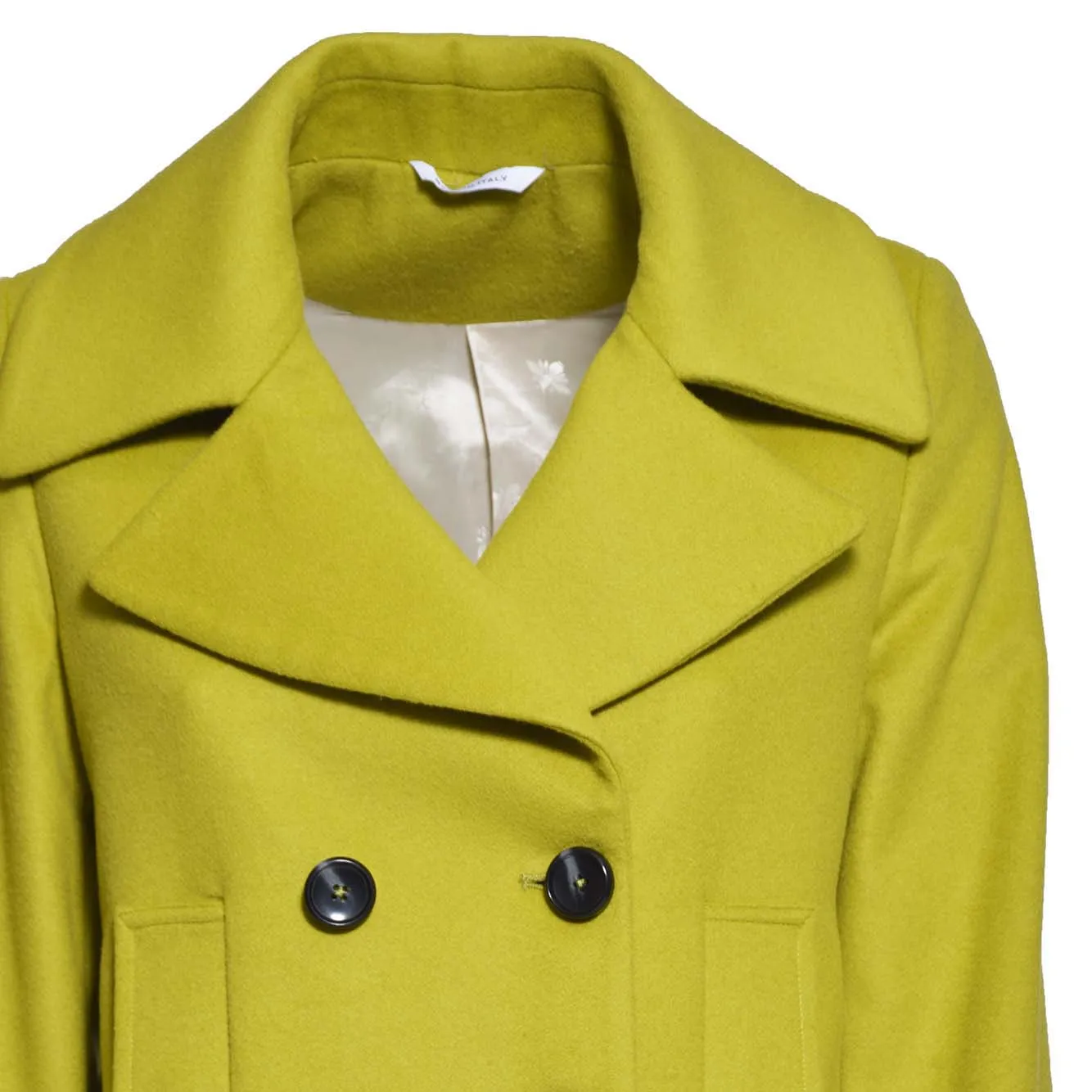 Cappotto Laura in lana e cashmere verde acido Maison Paris