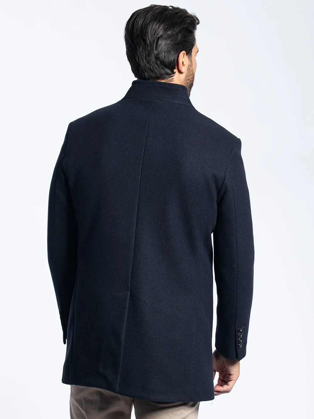 Cappotto monopetto collo coreano