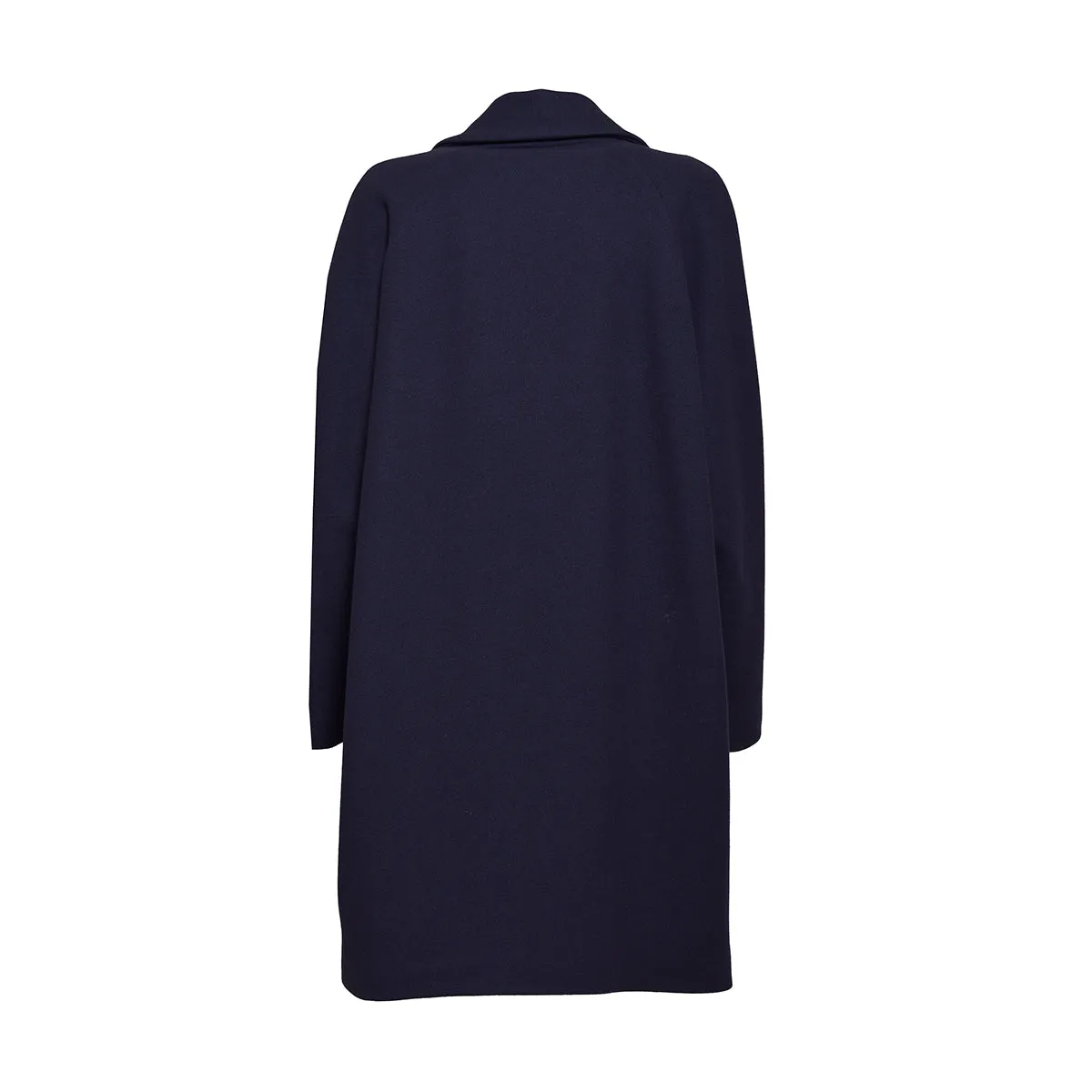 Cappotto monopetto in lana blu con dettaglio Bazar Deluxe
