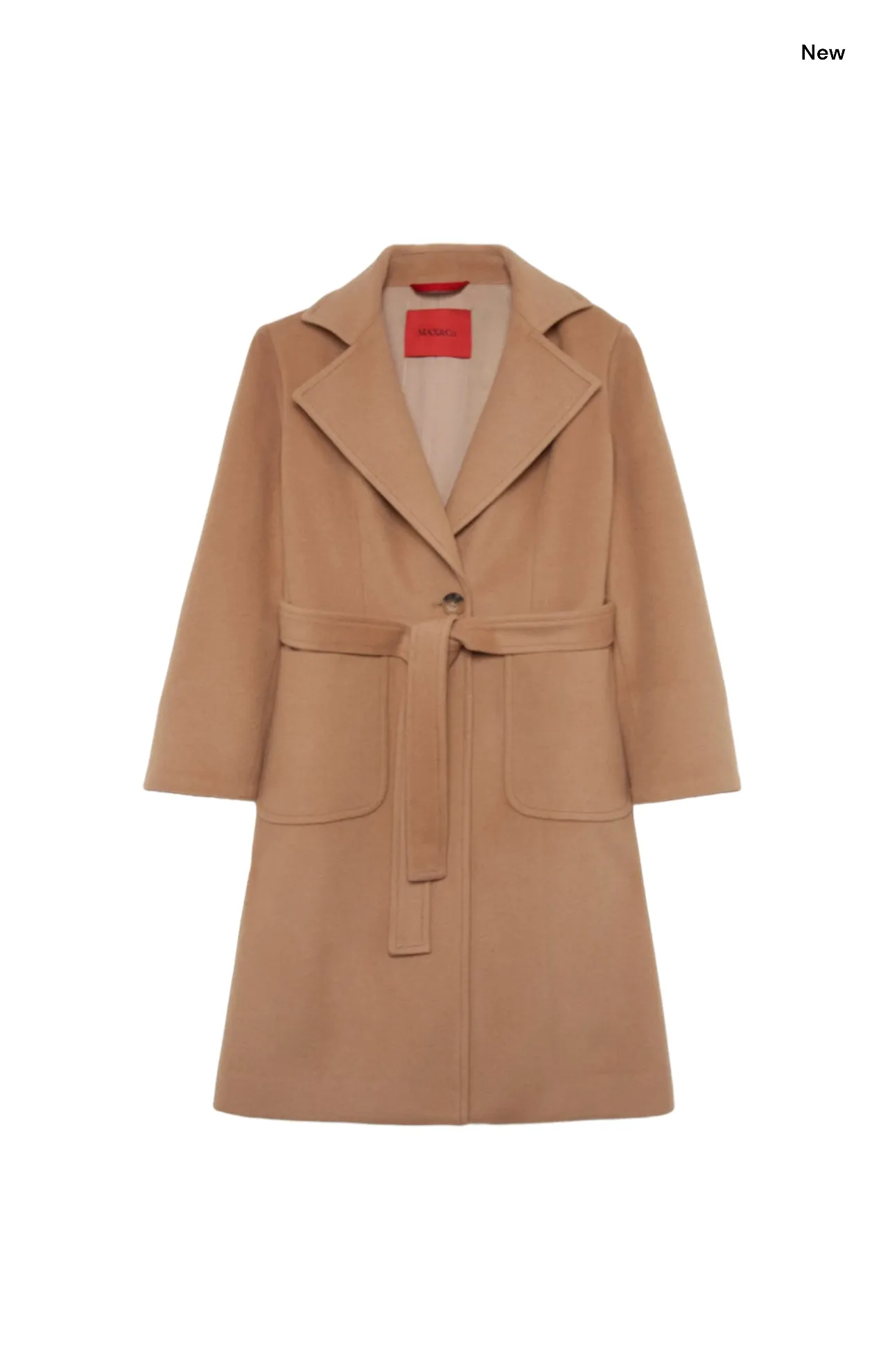 Cappotto nocciola con cintura per bambina