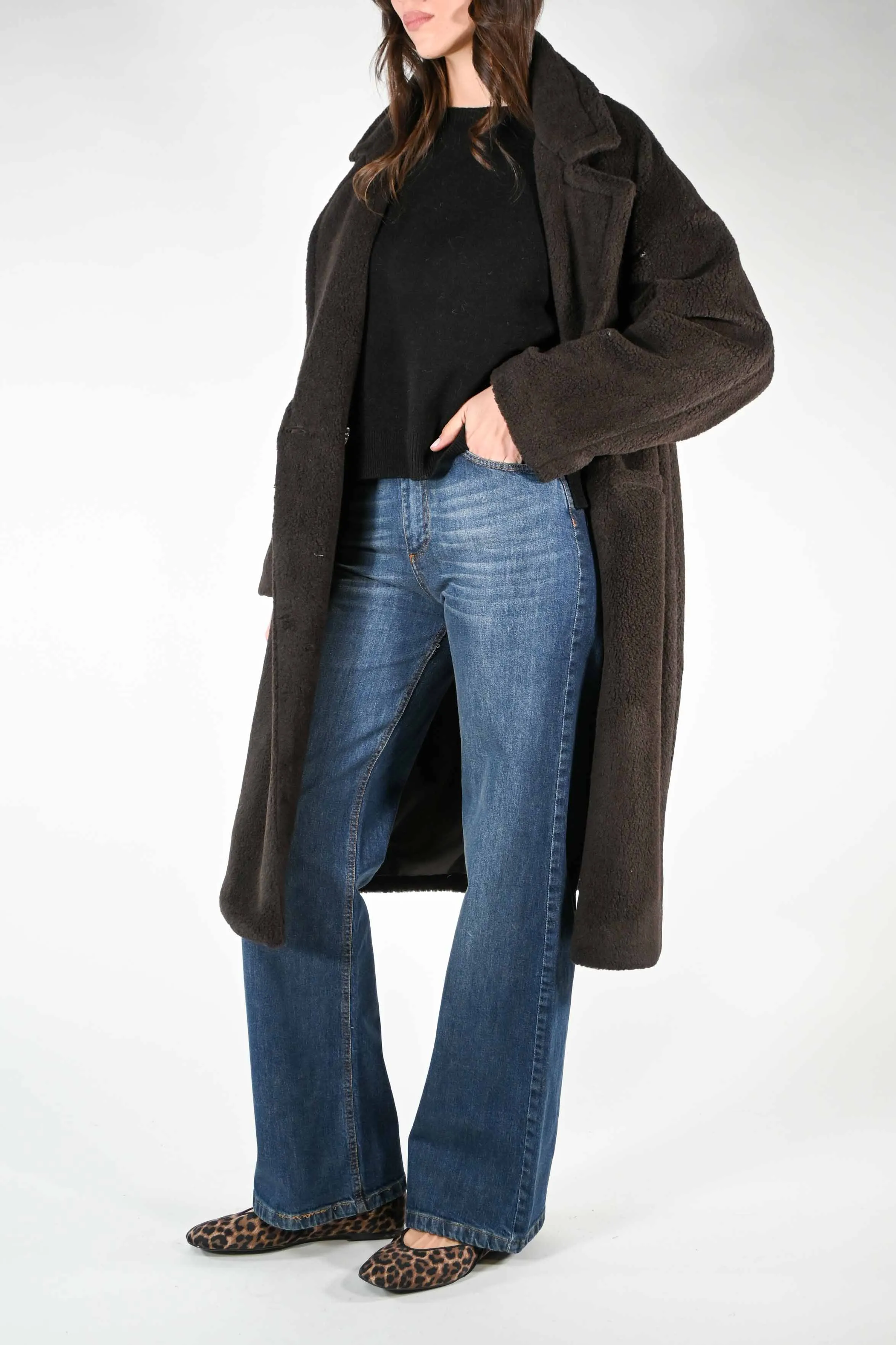 CAPPOTTO ORSETTO MISTO LANA DOPPIOPETTO MORO