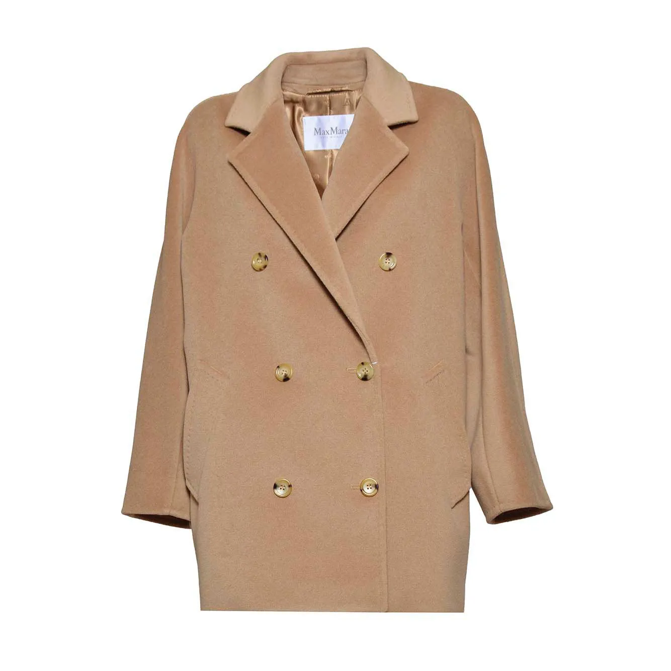 Cappotto Rebus doppiopetto in lana vergine cammello Max Mara