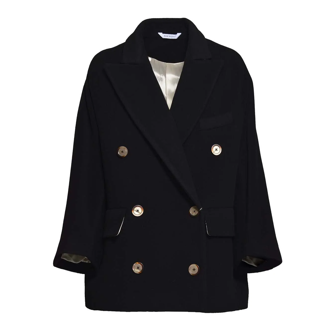 Cappotto Sofia in lana e cashmere nero Maison Paris