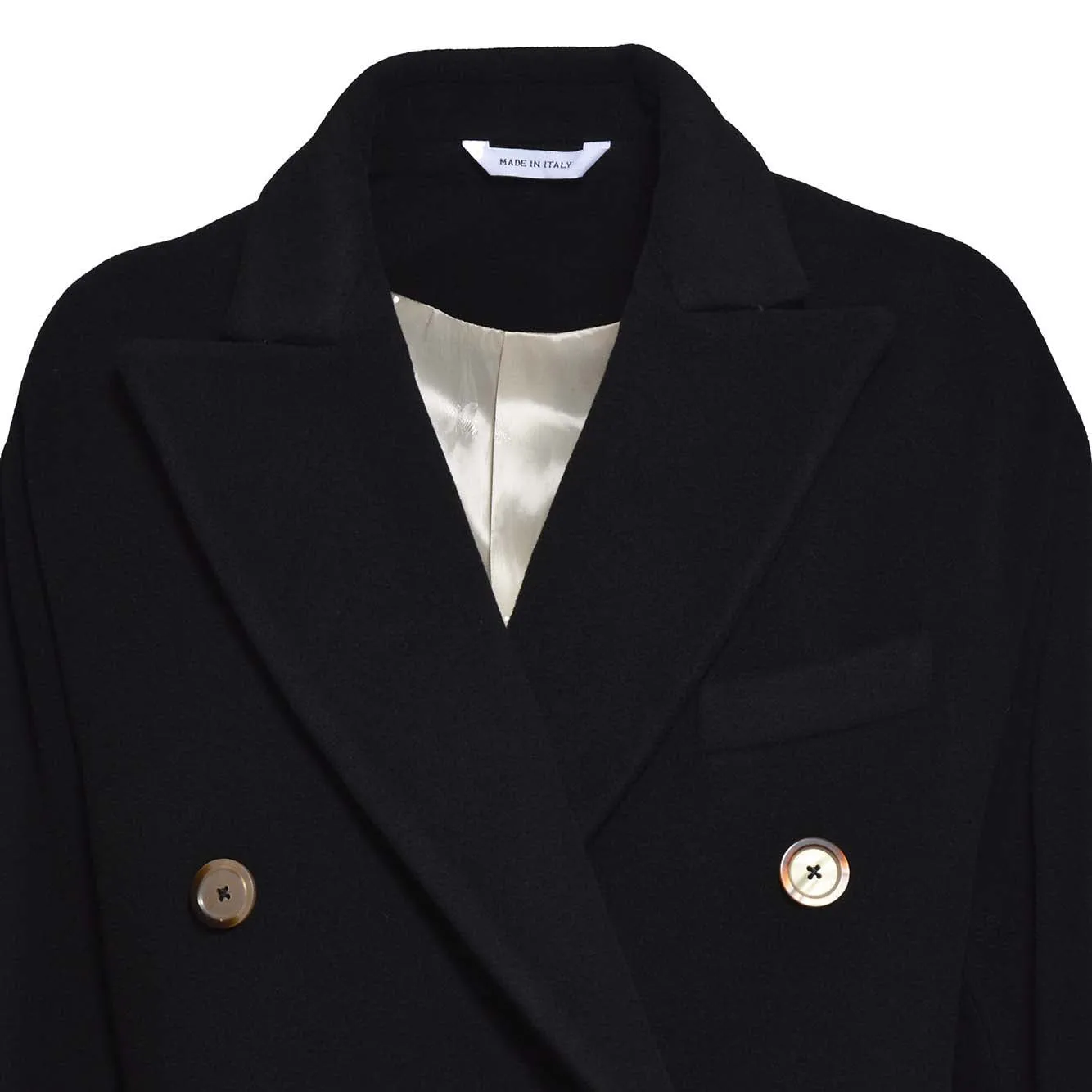 Cappotto Sofia in lana e cashmere nero Maison Paris