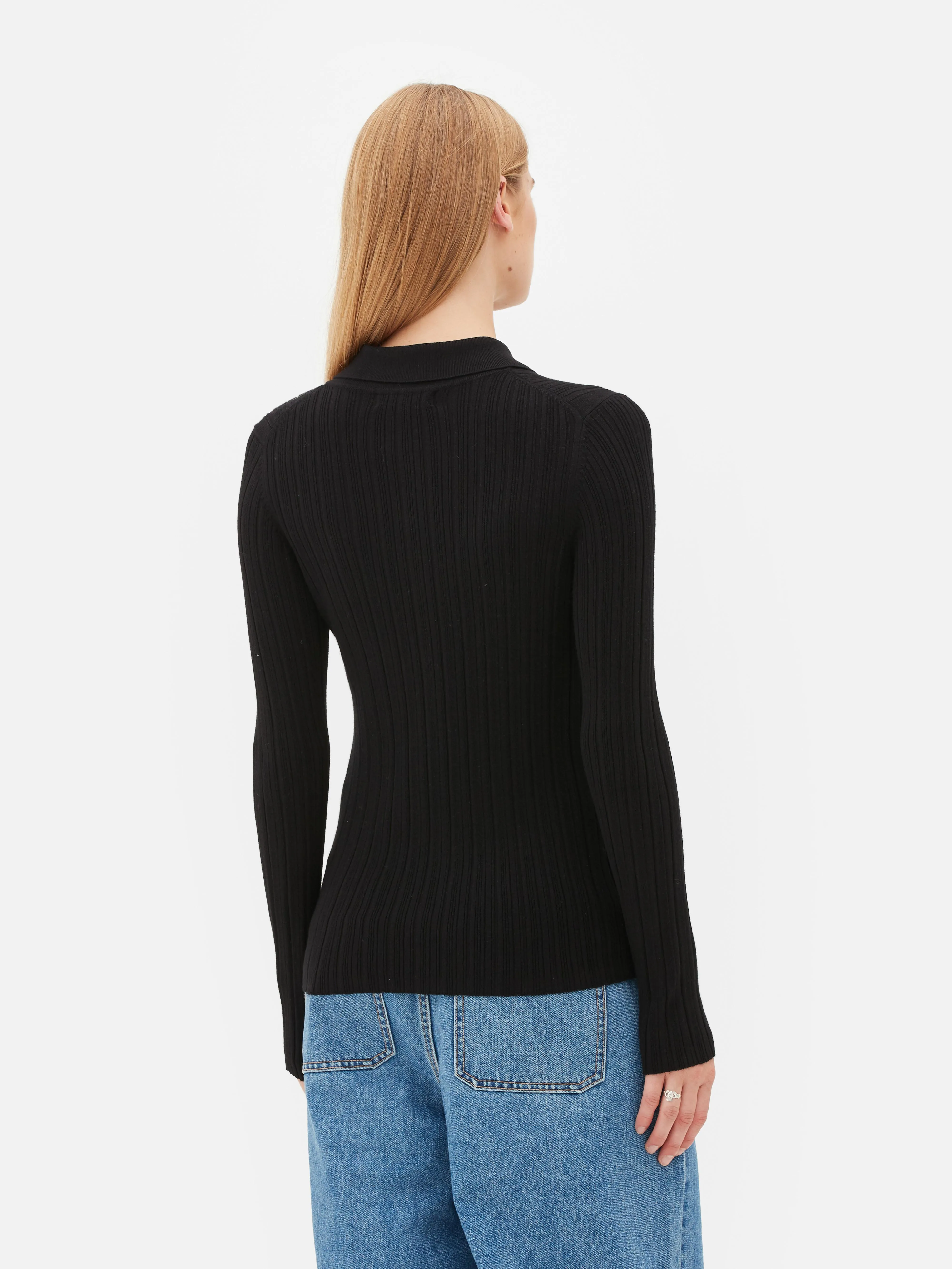 Cardigan a coste con colletto