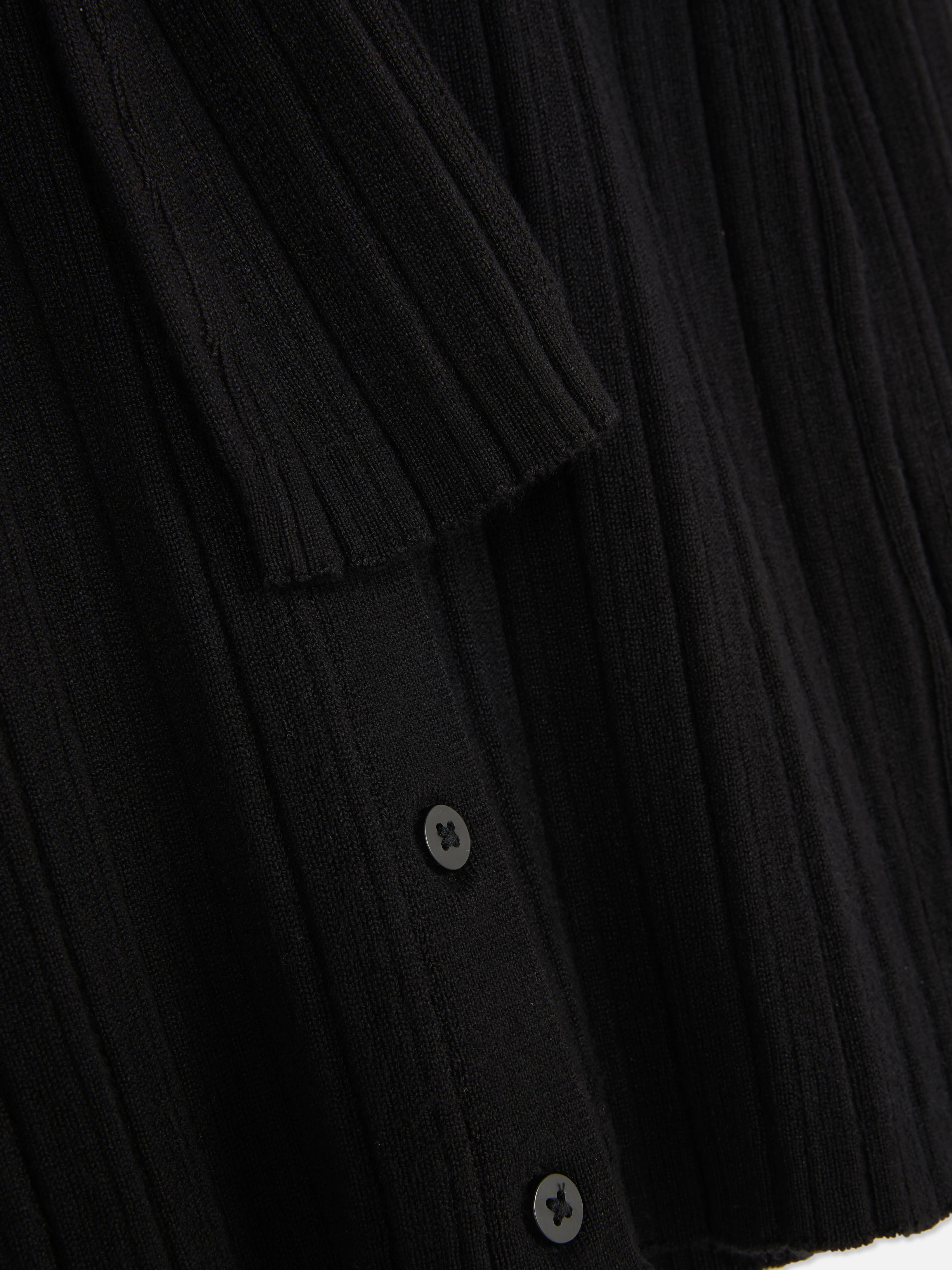 Cardigan a coste con colletto