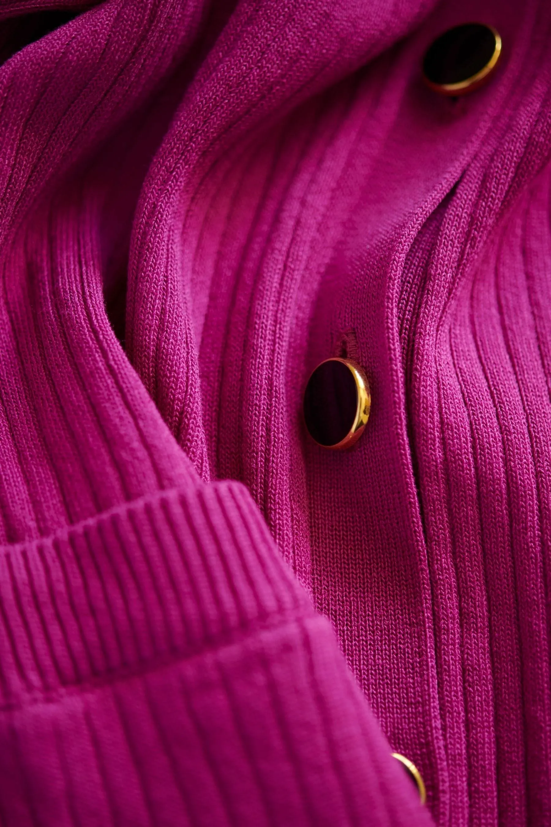 Cardigan Another Sunday Oro Con bottoni a coste