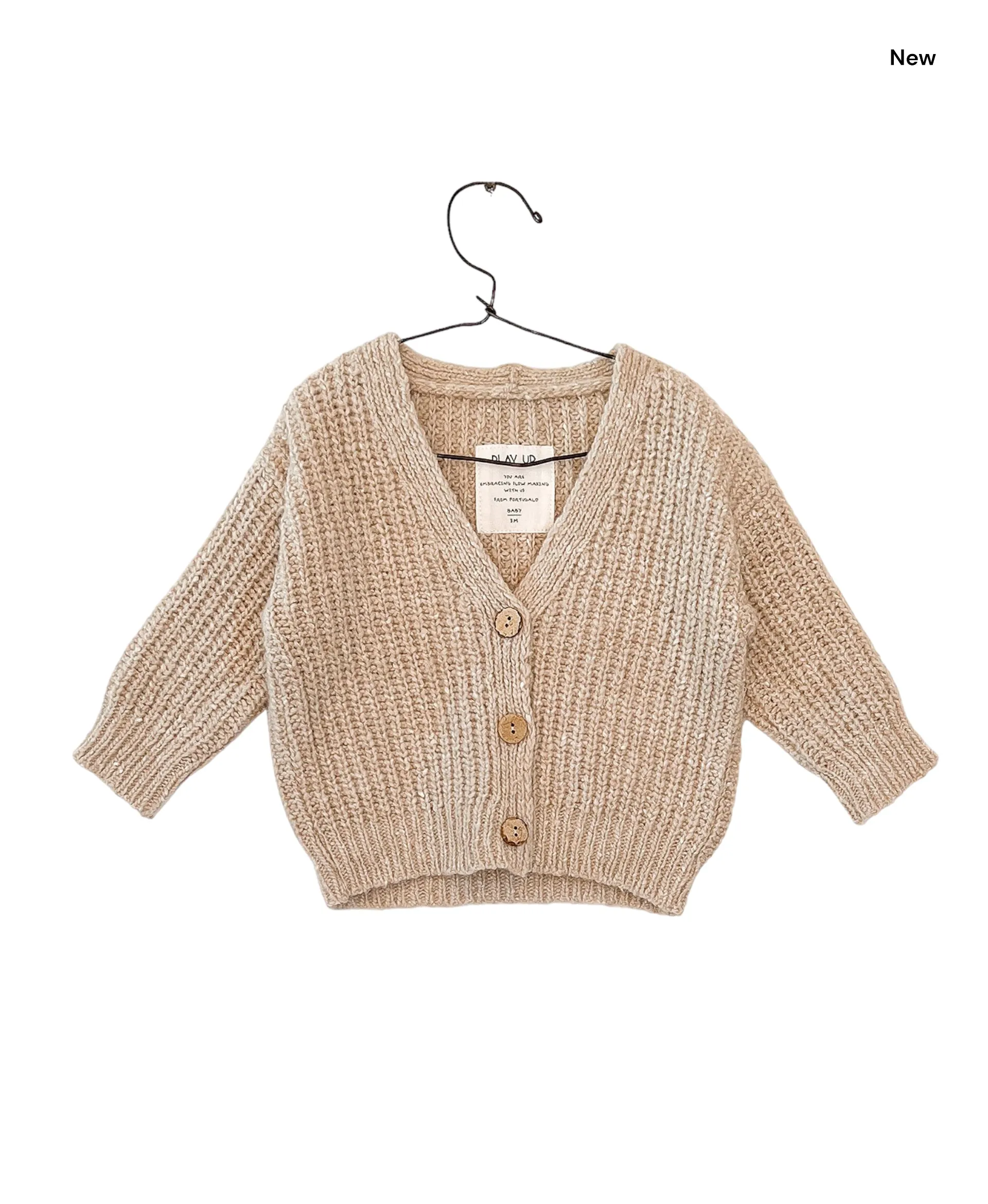 Cardigan avorio aperto per bambini