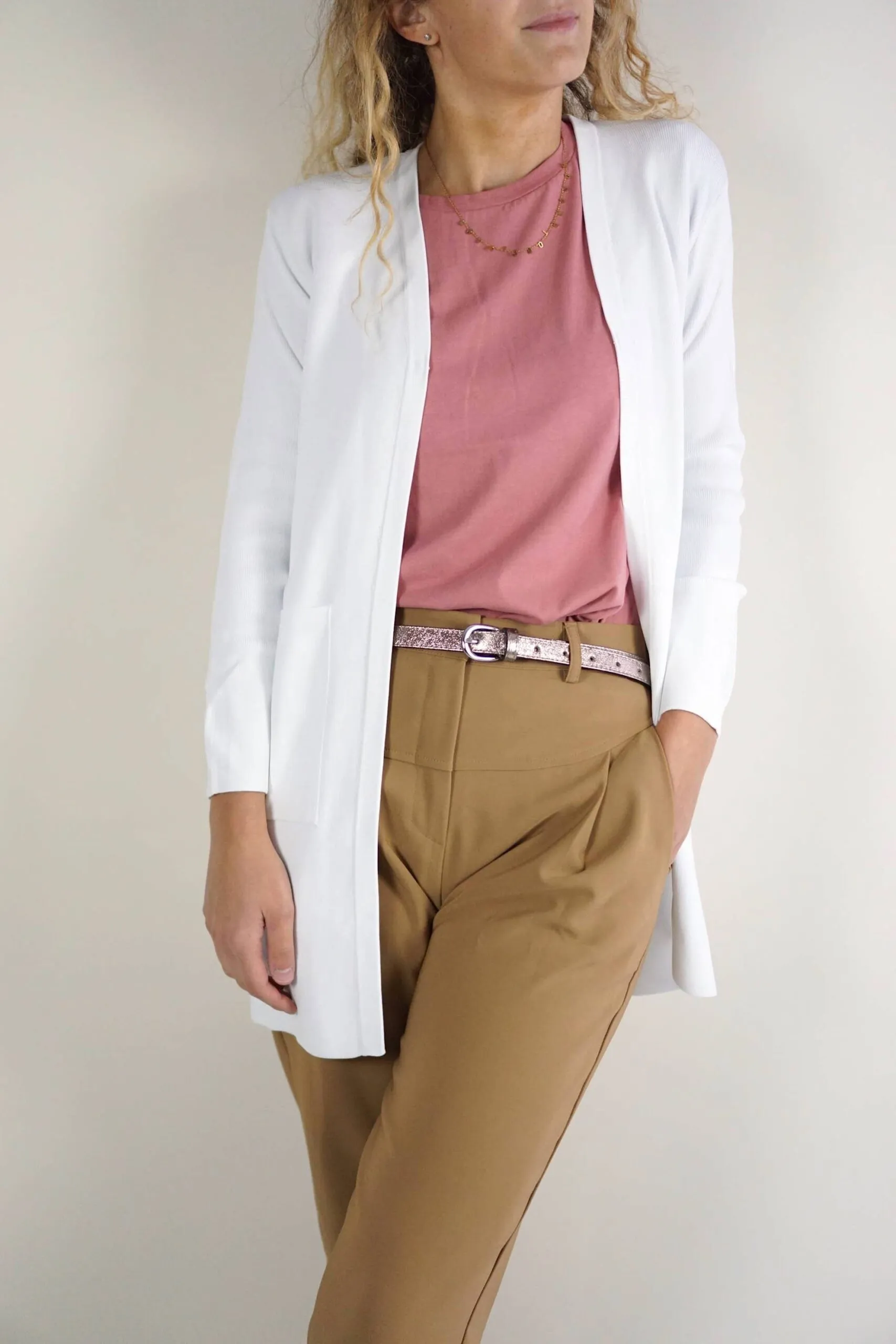 Cardigan bianco con tasche | Frankie Morello