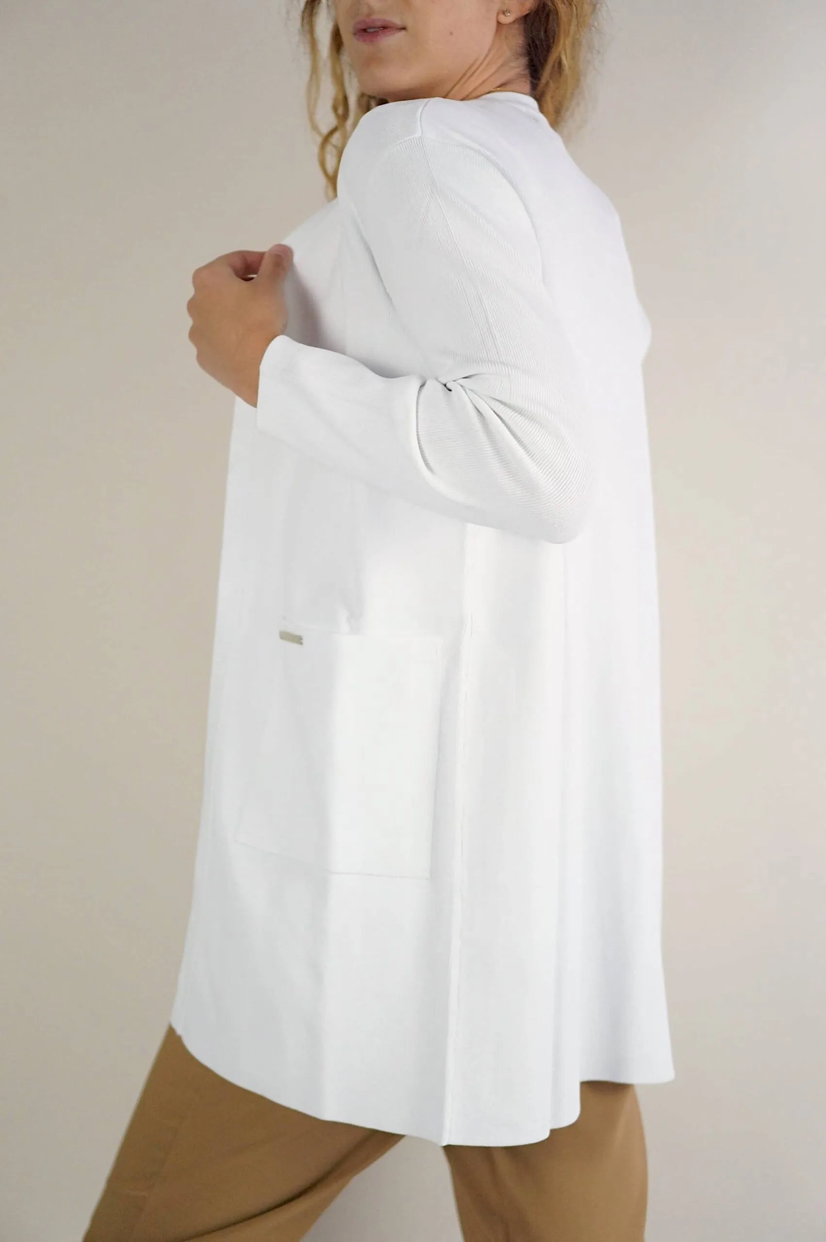 Cardigan bianco con tasche | Frankie Morello