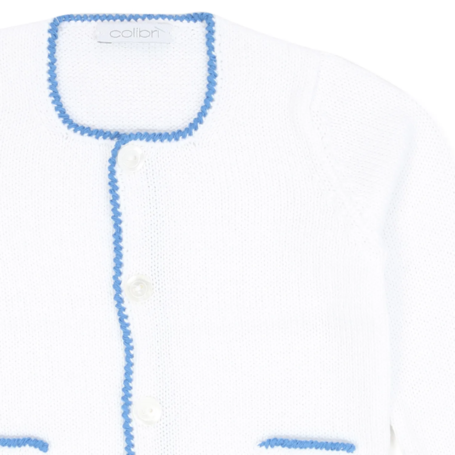 Cardigan Bianco E Azzurro Baby Unisex