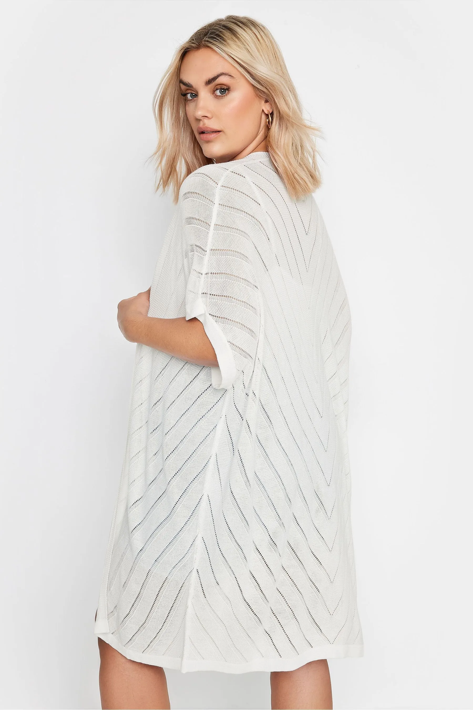 Cardigan cocoon con A righe spina di pesce
