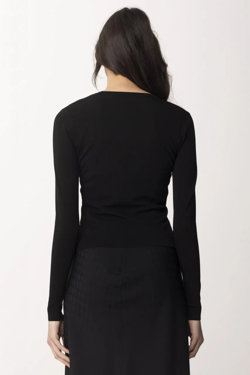 Cardigan con logo e bottoni Nero