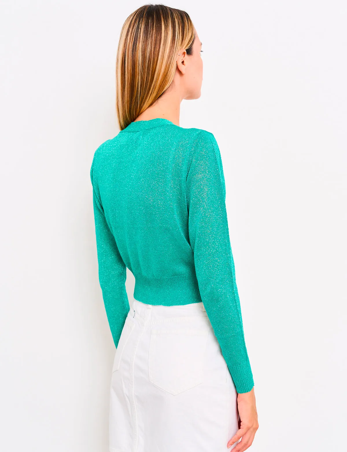 Cardigan Crop 80% Viscosa 10% Poliammide 10% Poliestere Primavera/Estate Donna Made in Italy | Brunella Gori