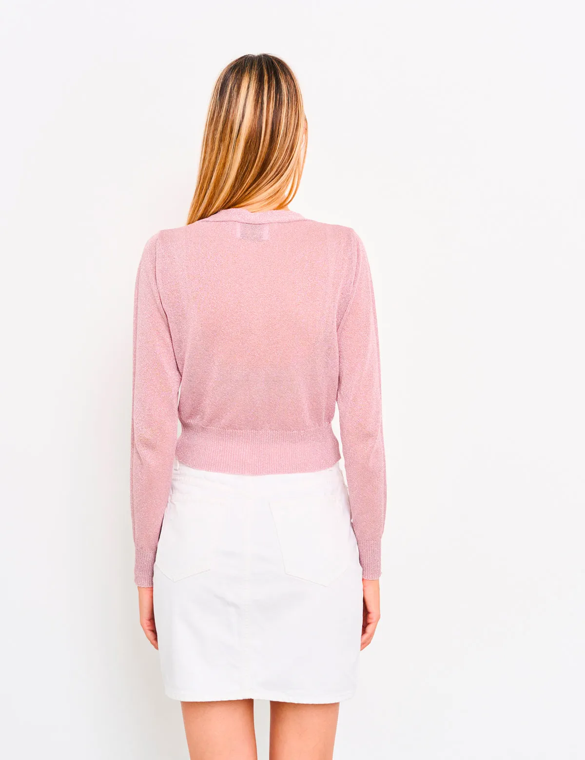 Cardigan Crop 80% Viscosa 10% Poliammide 10% Poliestere Primavera/Estate Donna Made in Italy | Brunella Gori