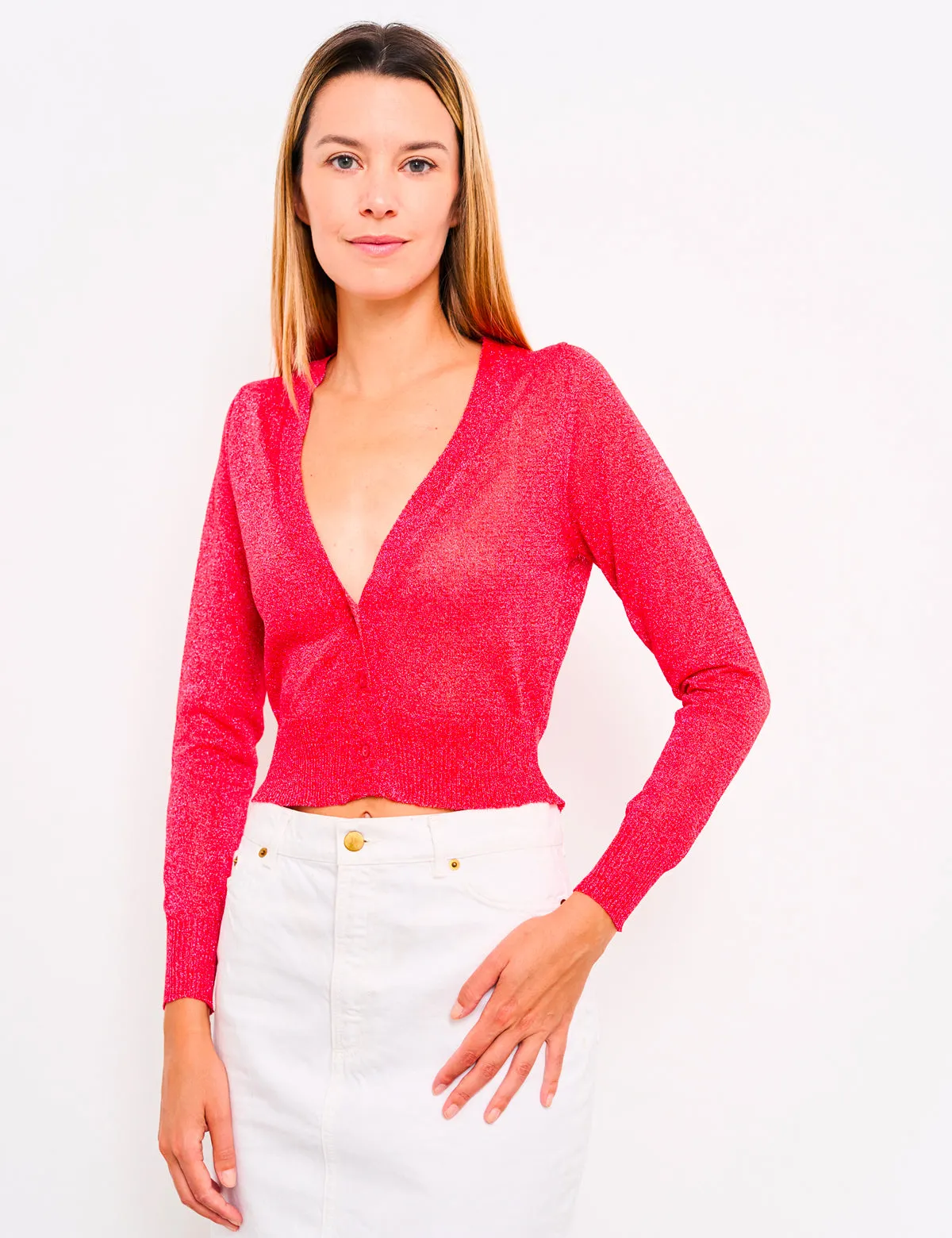 Cardigan Crop 80% Viscosa 10% Poliammide 10% Poliestere Primavera/Estate Donna Made in Italy | Brunella Gori