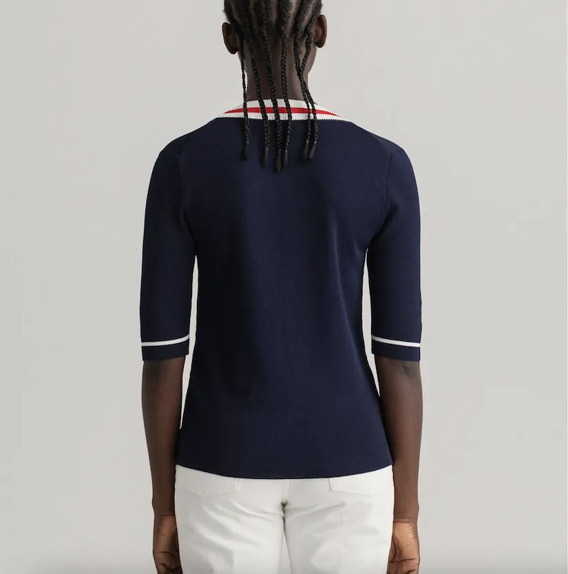 Cardigan Gant donna con bordi in contrasto 4802108-433