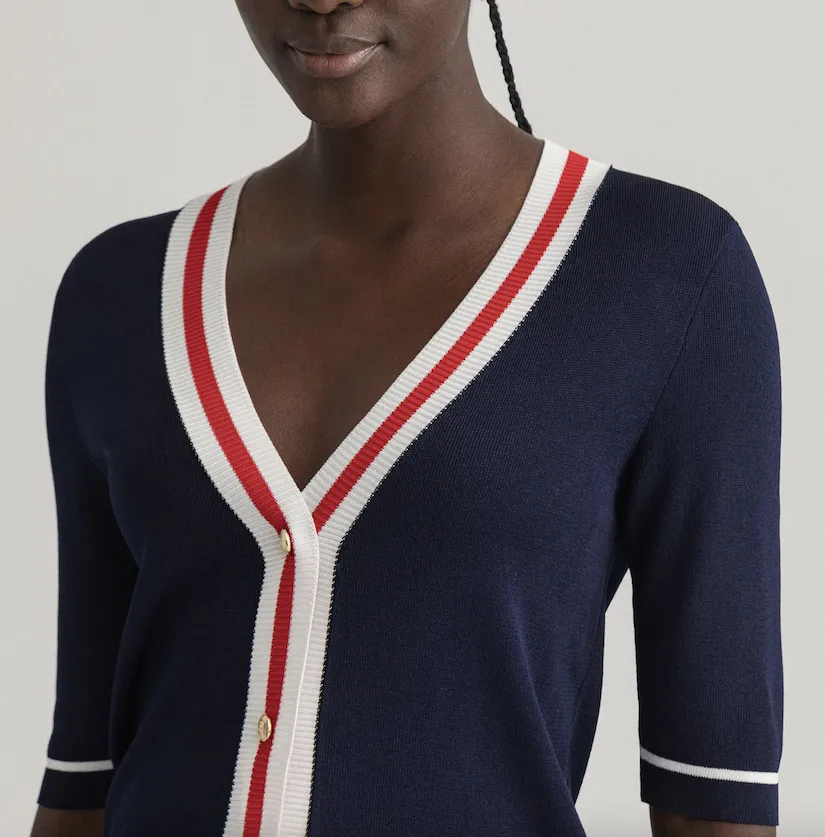 Cardigan Gant donna con bordi in contrasto 4802108-433