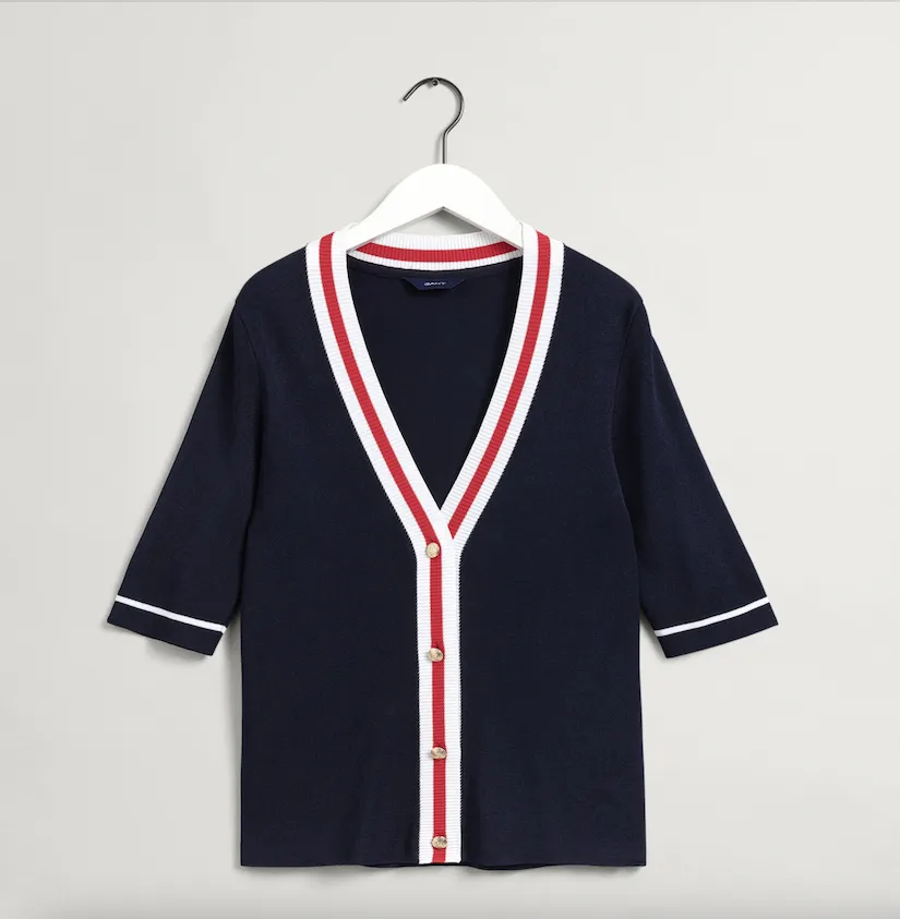 Cardigan Gant donna con bordi in contrasto 4802108-433
