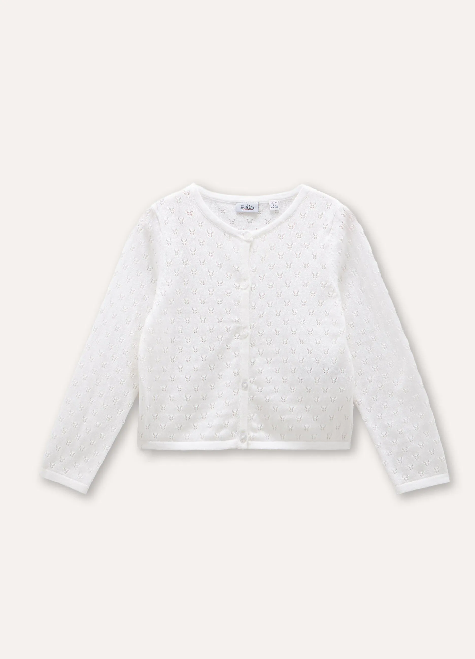 cardigan in puro cotone pointelle bambina