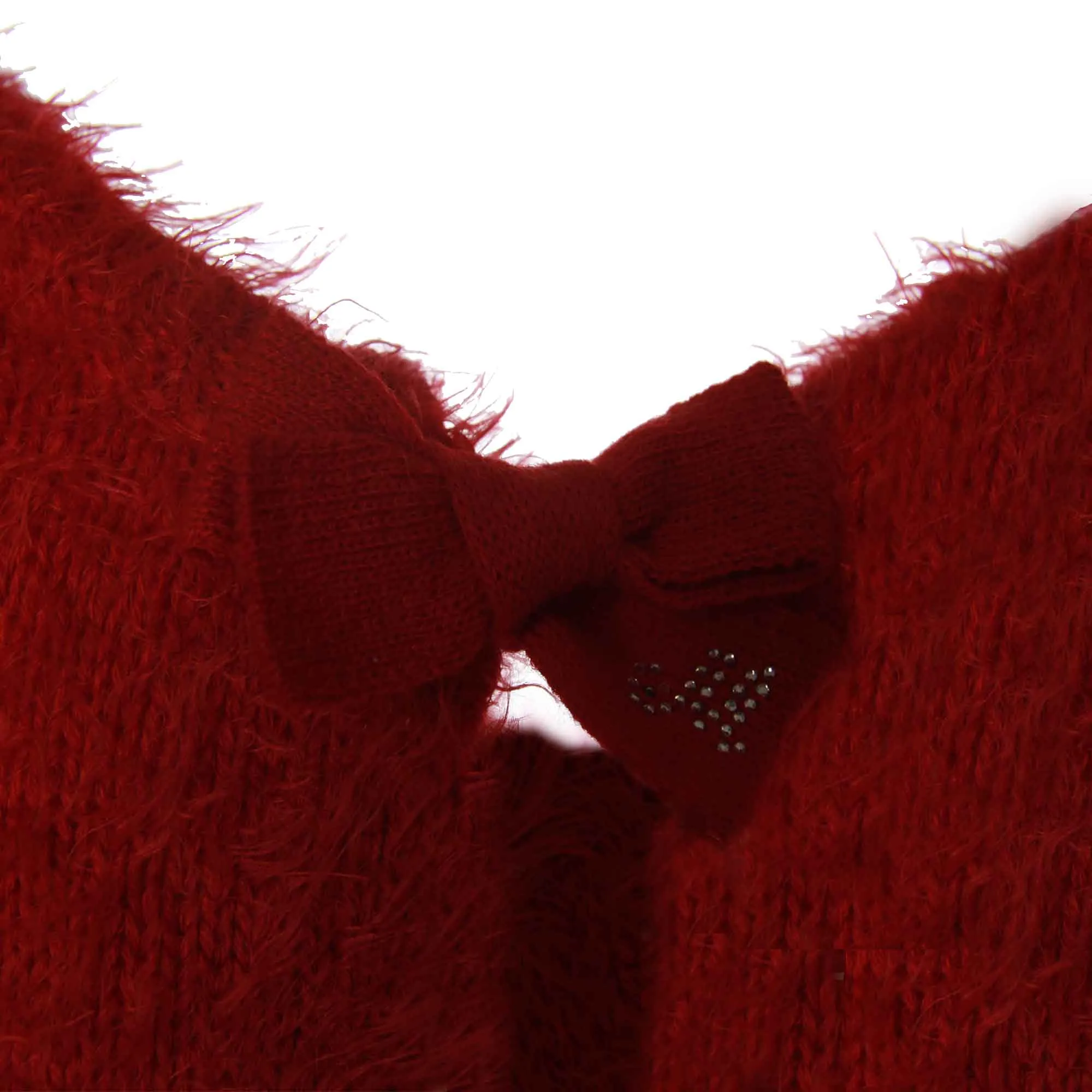 Cardigan Rosso Bouclè Bambina