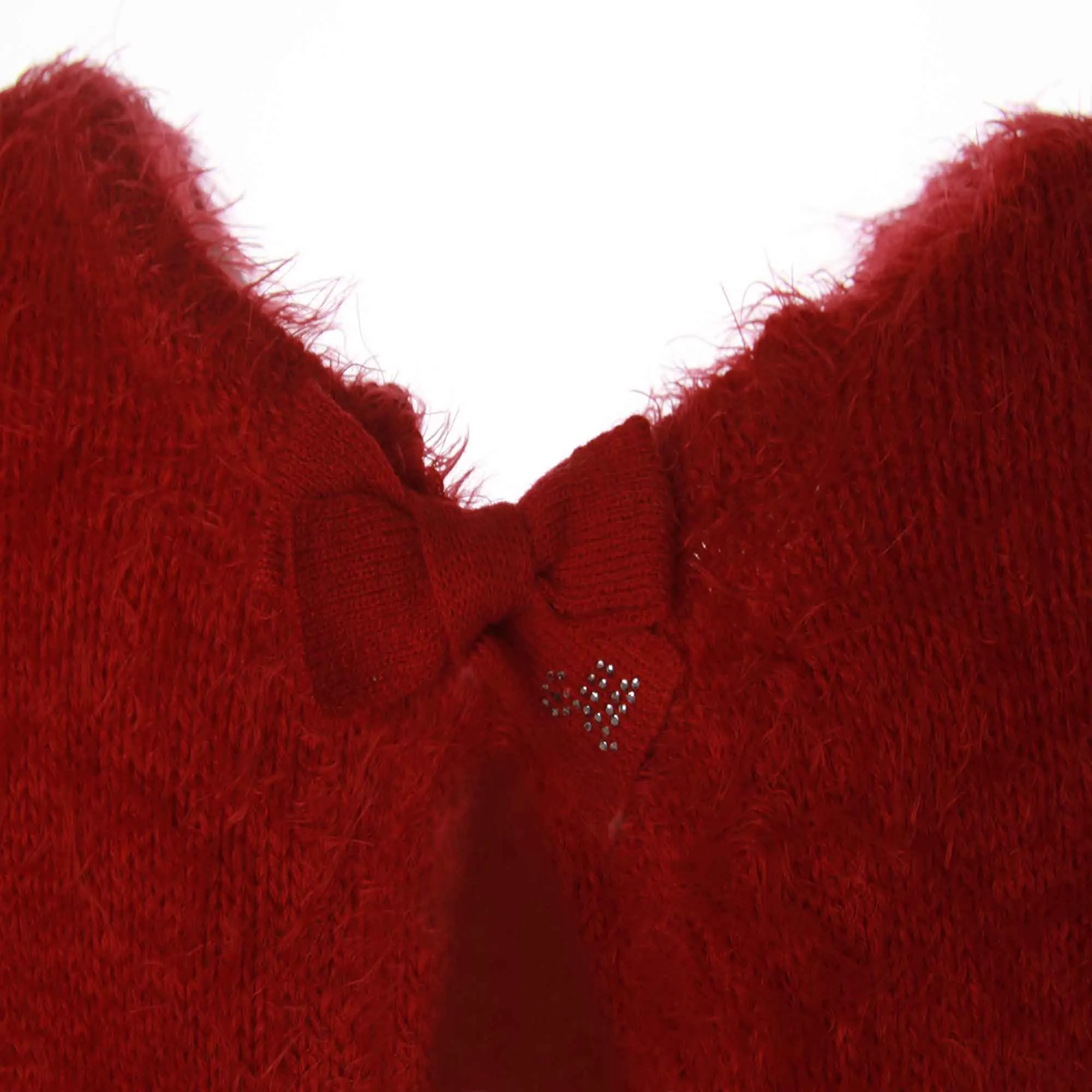 Cardigan Rosso Bouclè Bambina
