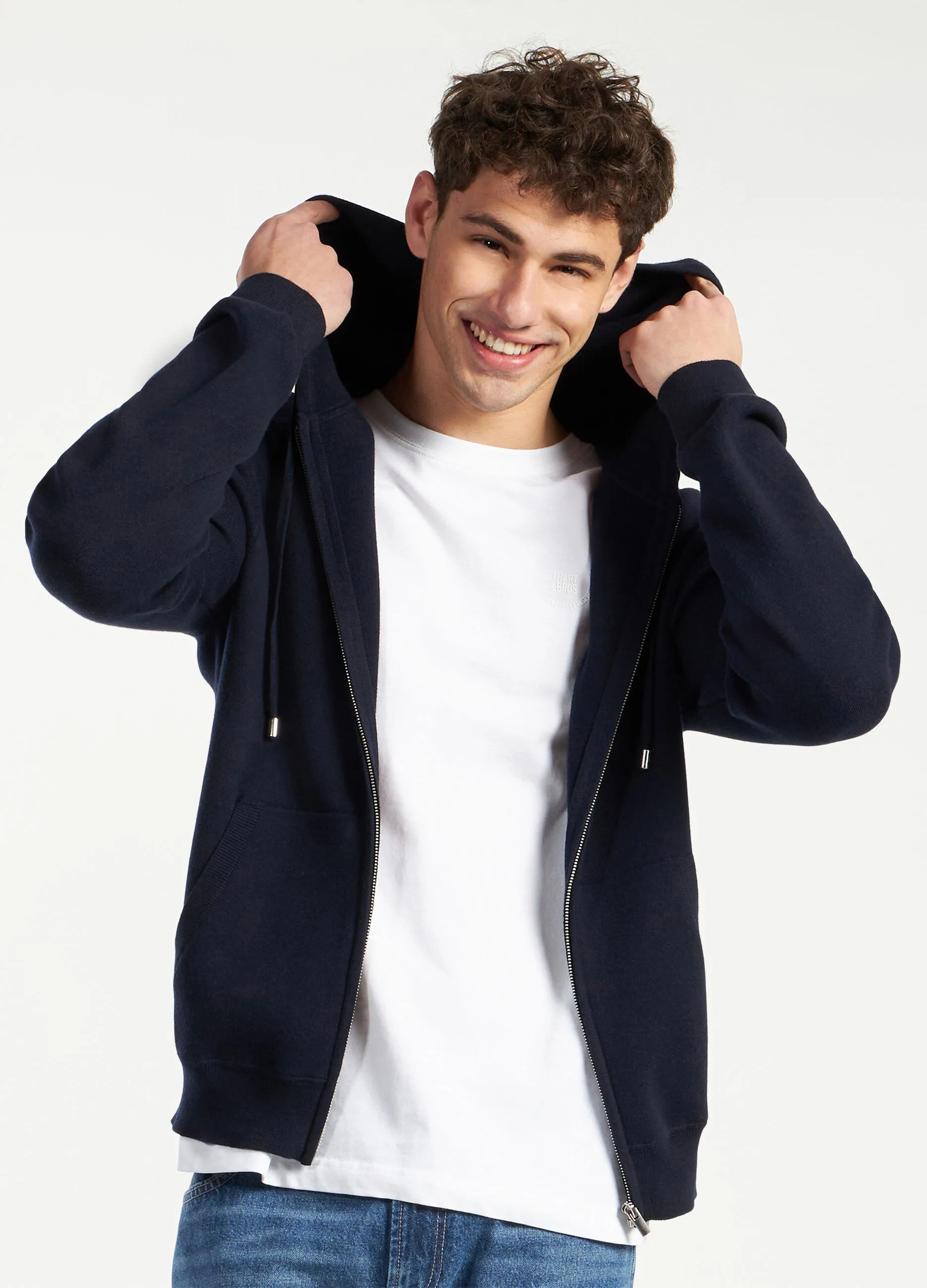 Cardigan tricot con cappuccio uomo