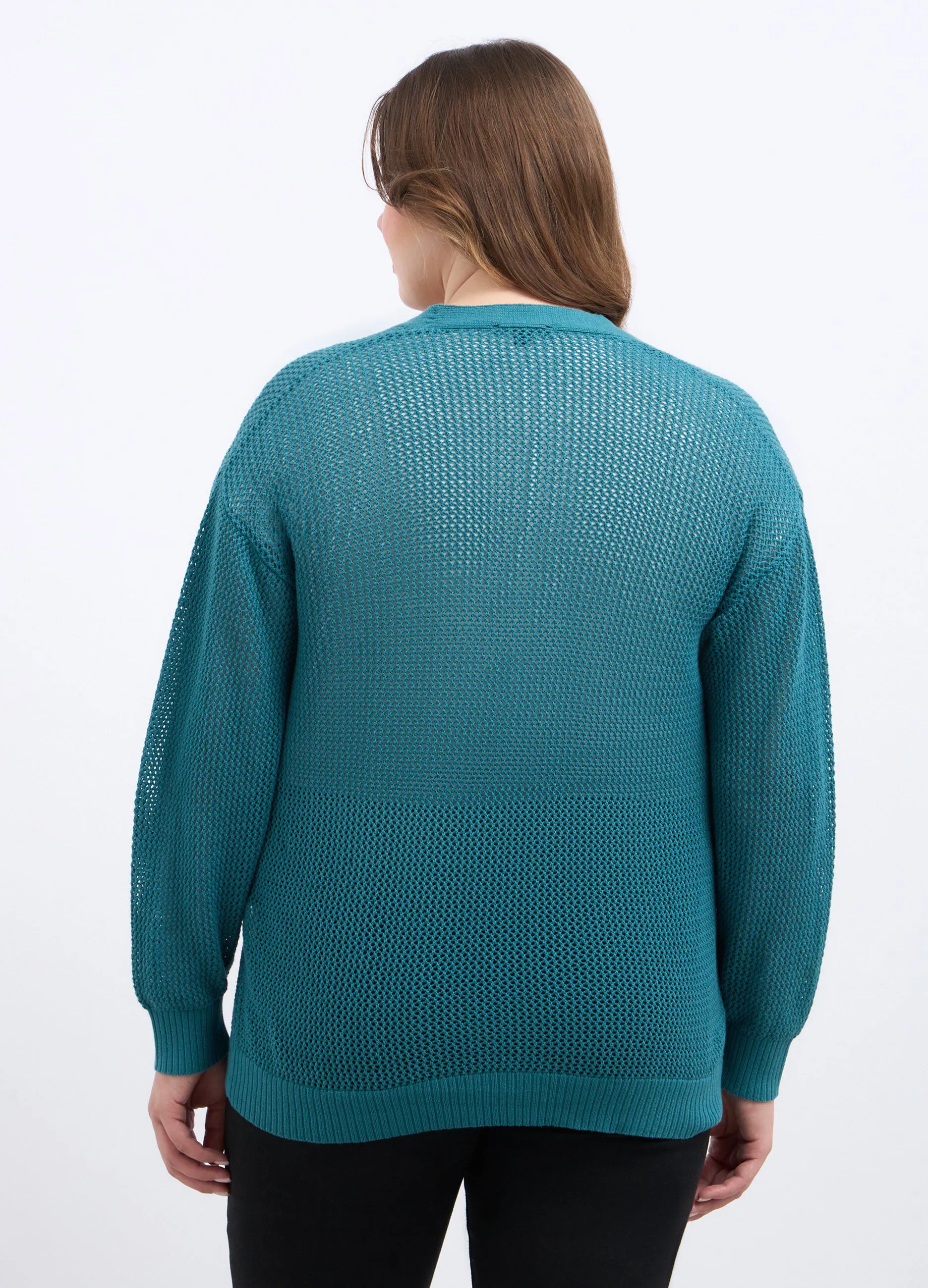 Cardigan tricot in puro cotone donna curvy
