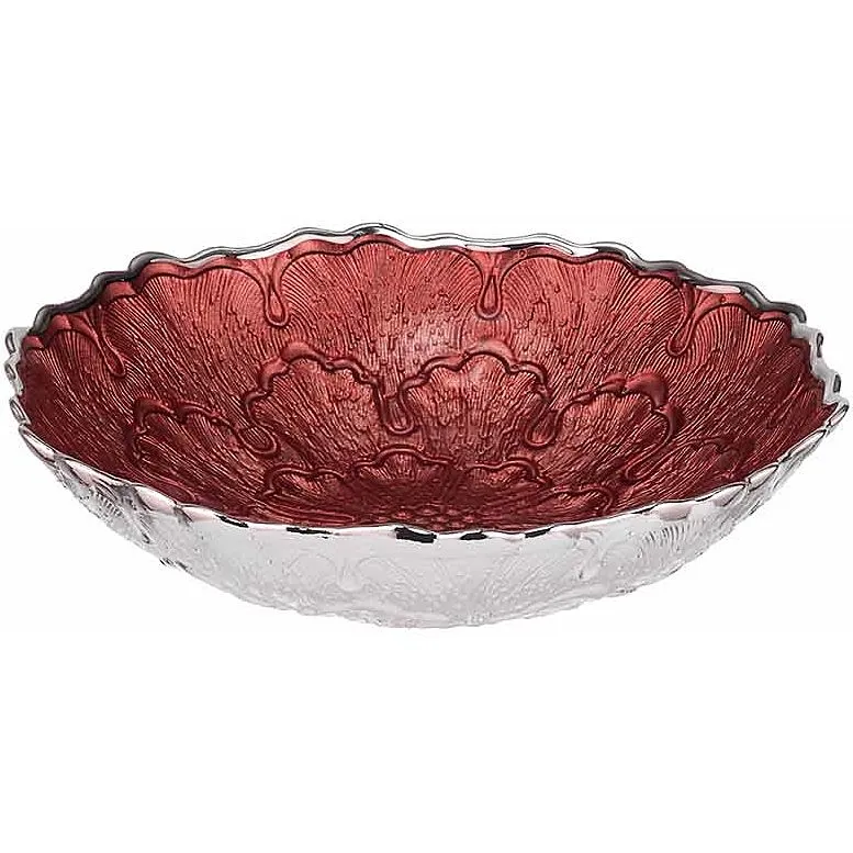 centrotavola Argenesi Rosso, Grigio/Argento in vetro