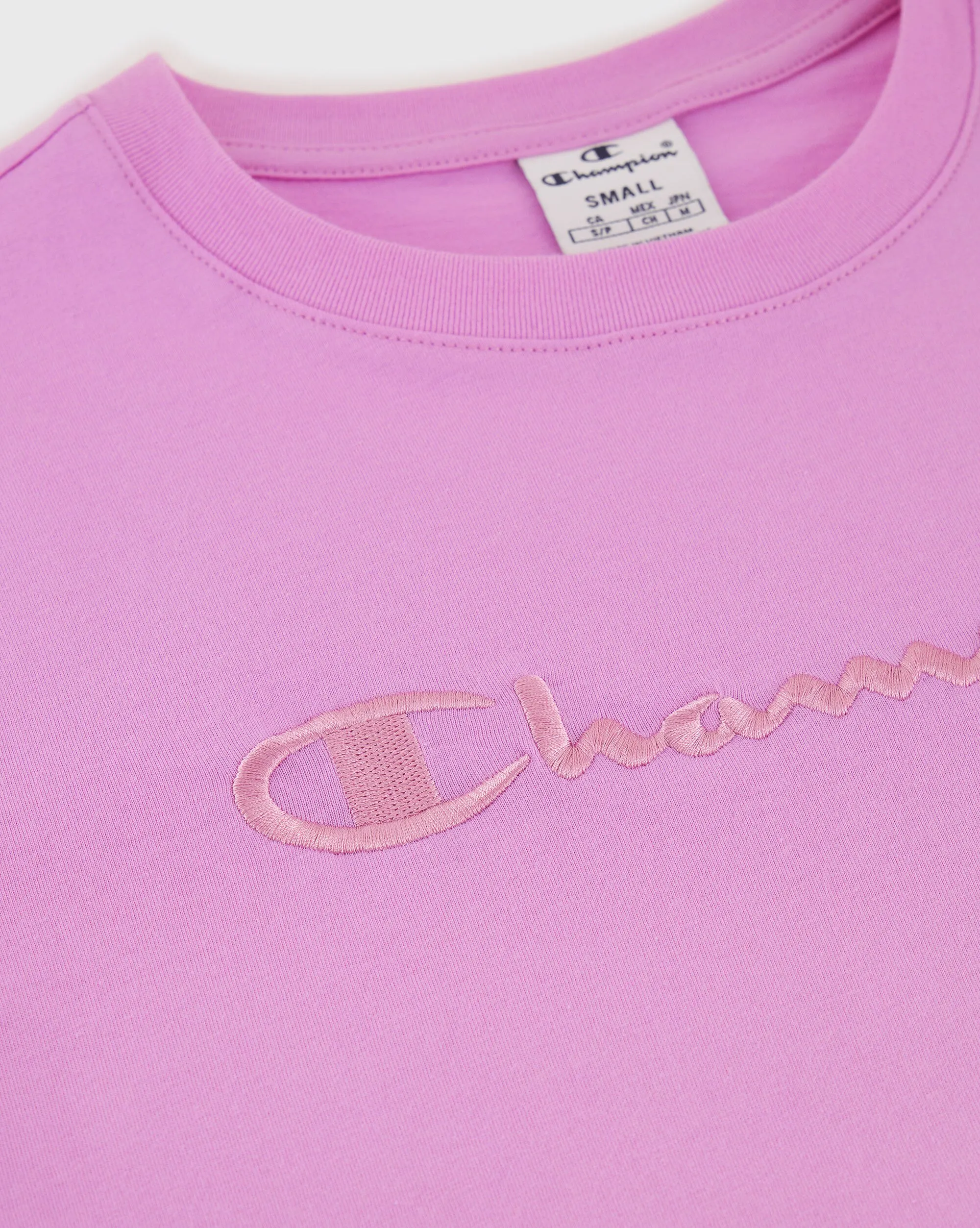 Champion T-Shirt Ampia Con Logo Tonal Grande Rosa Donna