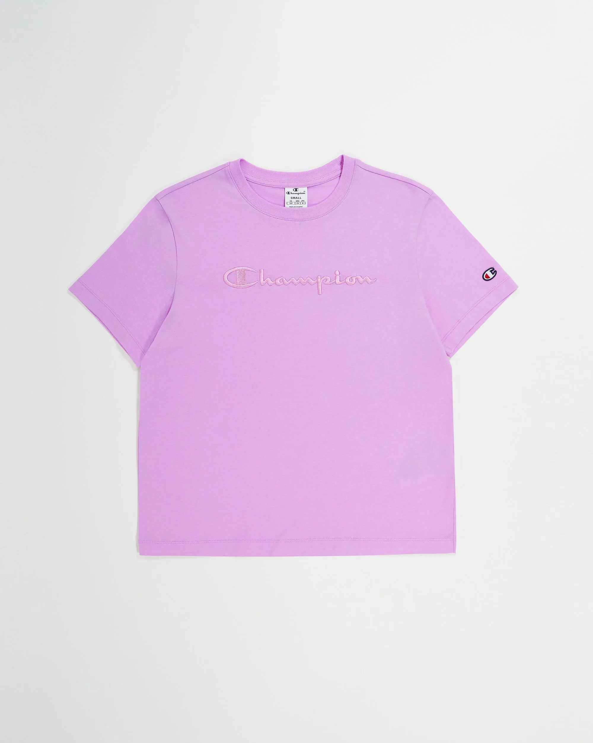 Champion T-Shirt Ampia Con Logo Tonal Grande Rosa Donna